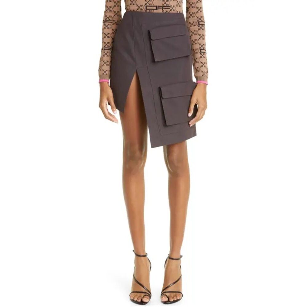 NWT Off-White Asymmetrical Cargo Skirt Size 38 IT = US 2